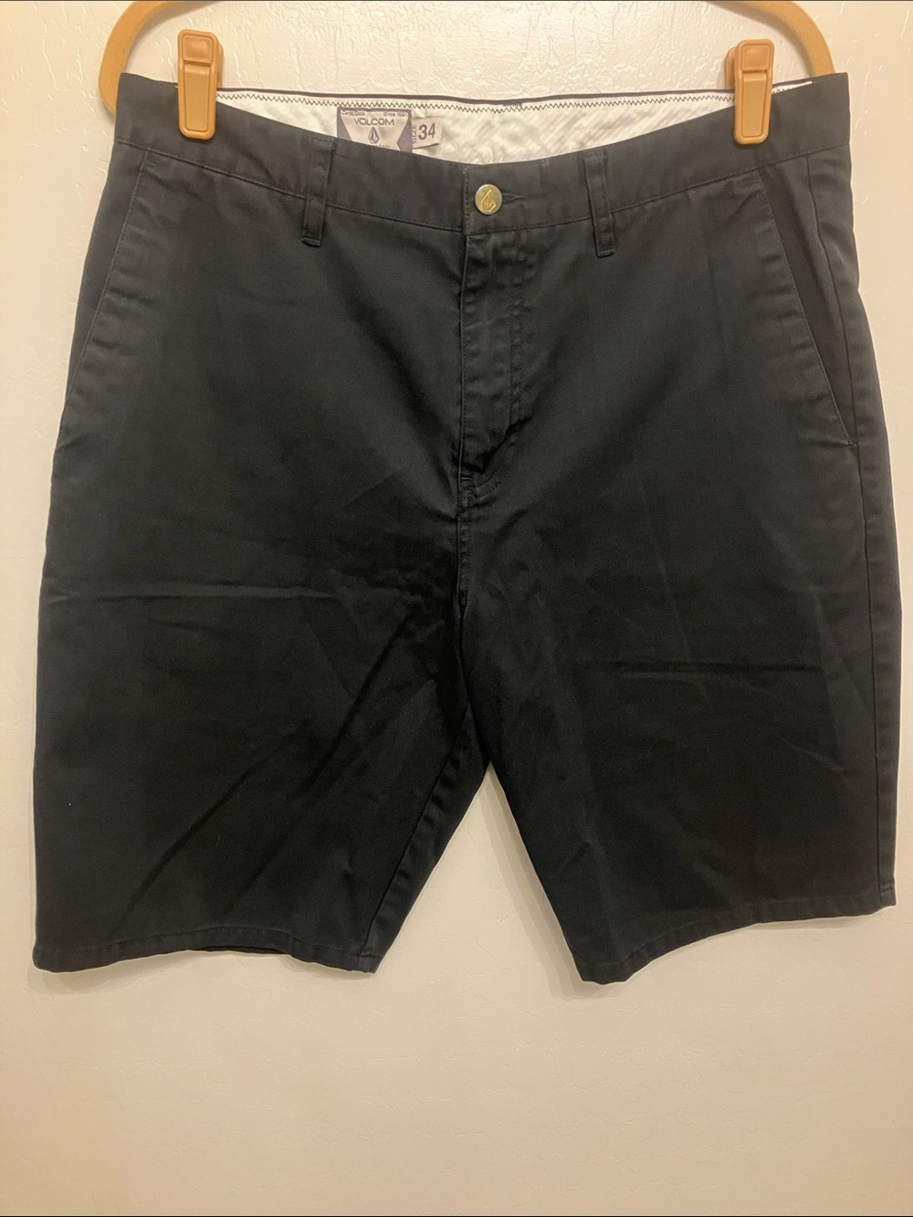 Volcom Men's Black Flat Front Shorts